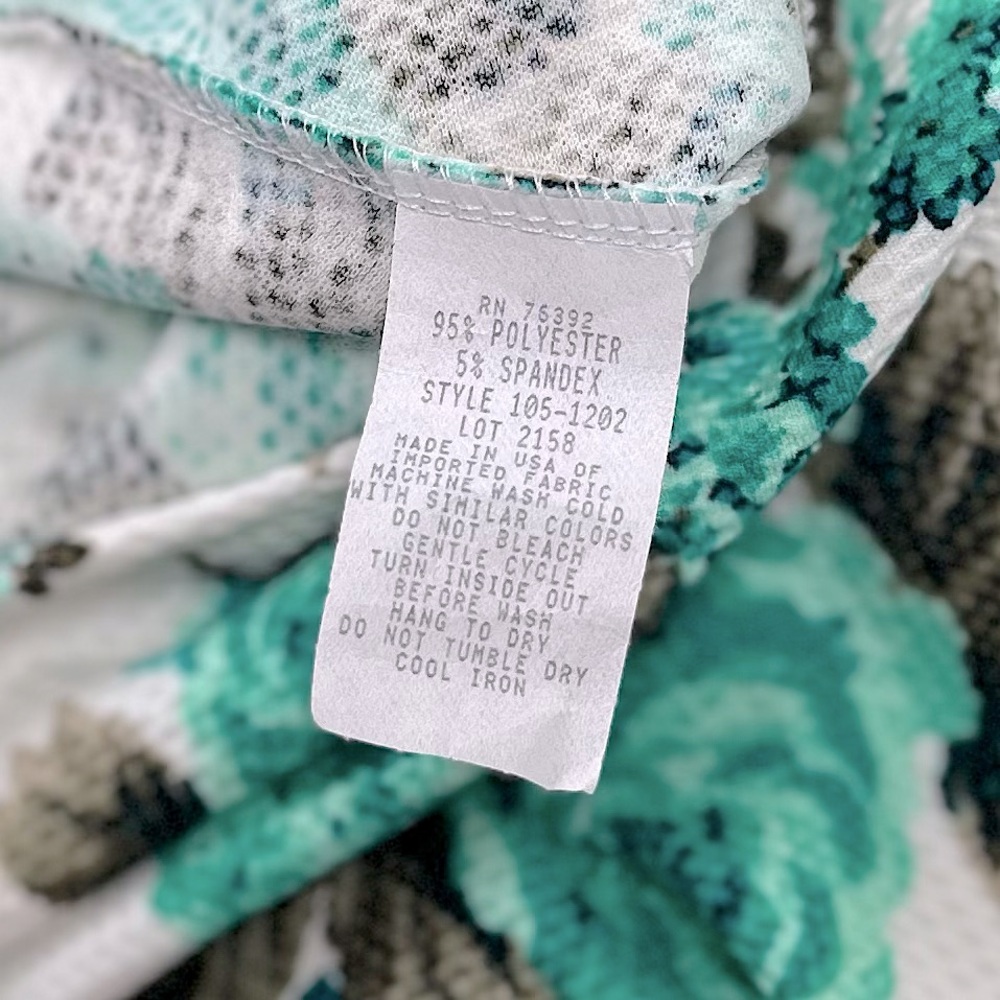 NWT - Aqua and White Floral Rose Cut Out Flare Cocktail Dress - Picture 8 of 8